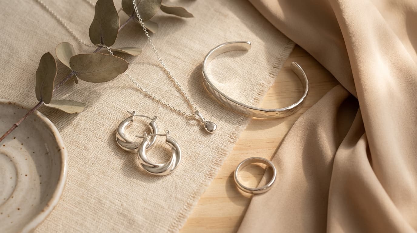 Colección de joyas en plata 925 - aros, anillos, pulseras y collares